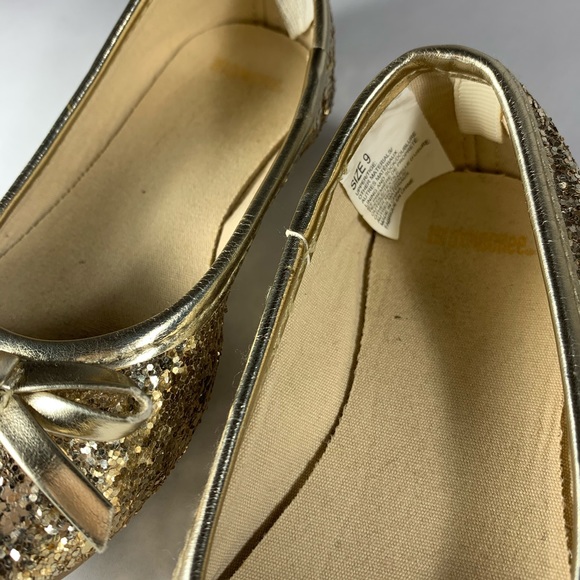 GYMBOREE Little Girls 9 Gold Glitter Ballet Flats - Picture 4 of 5